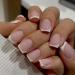 24 Pcs French False Nails - Press on Nails - Full Cover False Nails Nude White Square Stick on Nails - French Fake Nails Stick on Nails for Women and Girls Nail Art Nude French