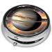 Jupiter Landscape Portable Metal Pill Box - Round Mini 3-Compartment Travel Case | Hinged Design Perfect for Small Pills | Black - Buy Online on GoSupps.com