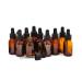 12 PCS Empty Refillable 5ML Amber Glass Droppers Essential Oil Bottles Aromatherapy Cosmetics Elite Fluid Container Jar Pot Holder with Glass Eye Dropper and Black Caps (5ml)