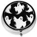 Halloween Goth Round Pill Box - 3 Compartment Mini Portable Travel Medicine Case | Decorative Pocket Purse Organizer - Buy Online on GoSupps.com