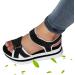 Odavom Women's Flat Sandals - Wear-Resistant Hiking Beach Sandals with Thick Sole (37 EU Black) - Buy Online on GoSupps.com