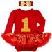 FYMNSI Baby Girls 1st Christmas Outfit Set | Newborn Princess Tutu Romper Dress with Accessories | 0-3 Months | Red - Buy Online on GoSupps.com