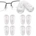 PTSLKHN Push-in Eyeglass Nose Pads, Upgraded Hard Core Soft Silicone Air Chamber Glasses Nose Pad, 5 Pairs of 15x8mm Anti-Slip Glasses Nose Pads Replacement Kit.