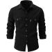 Men's Reverse Monochrome Long-Sleeved Shirt Jacket | Regular Fit Work & Leisure Shirt with 2 Pockets - Black - Buy Online on GoSupps.com