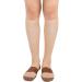 2 Pair Zip Compression Socks for Women - Closed Toe Wide Calf Knee Length - Easy On/Off 15-20 mmHg | Beige with Copper S/M - Buy Online on GoSupps.com