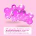 Ibera Gifts - Personalized Bone-Shaped Pendants for Medium to Large Dogs & Cats - Custom Engraved Dog Collars Neck Bands & Name Tags (Pink with Stars) - Buy Online on GoSupps.com