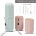 Travel Toothbrush Case 2 Pack - Portable Wash Cup Holder for Business Trips - Green/Pink Organizer - Buy Online on GoSupps.com