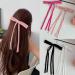hgnxa Vintage Long Tassels Ribbon Velvets Bowknot Hair Side Clips Hair Accessories Headwear Party Jewelry for Women and Girls Rose red - Buy Online on GoSupps.com