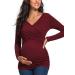 Love2Mi Maternity Nursing Shirt - Short Sleeve V-Neck Breastfeeding T-Shirt XL Weinred - Buy Online on GoSupps.com