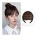 Bangs Hair Clip Front Hair Bangs Wig Fringe Hair Extensions Synthetic Fake Neat Bangs Wigs with Double Row Braids Headband Hair Accessories for Women Girls Bangs Clip in Hair (Color : Light brown)