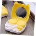 Homsfou Cartoon Contact Lens Case - Cute Yellow Lens Storage Container with Mirror & Tweezers - International Shipping Available - Buy Online on GoSupps.com