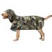 Docio dogs raincoat rain jacket with a hood & collar hole & reflective strip waterproof dog jacket for medium -sized large dogs 4xL camouflage green 4xl (1 Pack) camouflage green