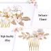 Fairvir Gold Flower Bridal Hair Combs - Elegant Pearl Leaf Accessories for Weddings | Bridal Jewelry for Women & Girls - Buy Online on GoSupps.com