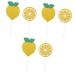 Abaodam 72 Pcs Lemon Cake Toppers Birthday Toppers for Cakes Birthday Cupcake Topper Summer Decor Summer Ornaments Birthday Cake Toppers Gold Decorations Gold Trim Baby Paper Cup Props