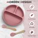 13-Piece EZIO'S Baby Weaning Set - Silicone Feeding Set for Suction Baby Plate, Fruit Feeder, Baby Bowls, Food Plate Kit with Lid, Cup, Bib, Fork, Spoon - Dark Pink - Buy Online on GoSupps.com
