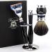 Brand new premium design luxurious wet rasier set Skartusche Razor luxury handle and pure black roof shaving brush double stand