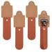 SUPERFINDINGS 4Pcs PU Leather Razor Protective Case 141mm Long Saddle Brown Razor Sheath Button Design Shaving Pouch Holder for Travel Inner Size:109x30mm