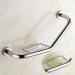 Bathroom Grab Bar Safety Support Rail Handrails for Bathrooms Stainless Steel Silver Curved Shower Grab Bar Soap Dish Safety Non-slip Grab