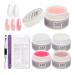 X&D Gel Nail Polish Kit Polygel Quick Dry Natural Clear 5 Colors Nail Extension with Dual Forms  Brush  File Set 8 pcs Set