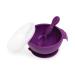 Bumkins Suction Silicone Baby Feeding Set Bowl Lid Spoon BPA-Free First Feeding Baby Led Weaning - Purple