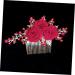 HONMEET Rose Hair Comb Rose Head Decor Hair Jewelry Comb Rose Flower Hair Comb Wedding Hair Accessories for Brides Bride Hair Side Comb Wedding Hair Comb Bride Side Comb Red Zinc Alloy - Buy Online on GoSupps.com
