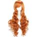 ColorfulPanda Long Orange Wavy Hair Wig - Perfect for Anime Cosplay and Halloween Parties | Synthetic Women's Wig in Ginger Color - Buy Online on GoSupps.com