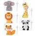 TOYANDONA 5Pcs Jungle Animal Cake Toppers, Zoo Animal Cake Toppers Jungle Animals Cake Decorations for Baby Showers Birthday Party
