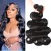 Aomllute 12A Body Wave Bundles Human Hair 18 20 22 Inch 3 Bundles Human Hair Bundles Deals Brazilian Body Wave 100% Unprocessed Virgin Weave Bundles Human Hair Natural Black Color