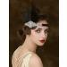 SWEETV 1920s Flapper Headband - Rhinestone Feather Great Gatsby Hair Accessories (Black) - Buy Online on GoSupps.com