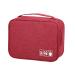 Digital Gadgets Storage Bag Separate Storage Adjustable Portable Data Cable Storage Bag for Home (Black) (Wine Red)