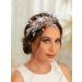 IYOU Bridal Wedding Headband Gold Flower Hair Bands Copper Wire Pearl Headpiece Bridesmaid Bride Hair Accessories for Women - Buy Online on GoSupps.com