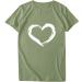 Love Print Crewneck Graphic Tee - Women's Short Sleeve T-Shirt in Green, Size Medium - Buy Online on GoSupps.com