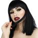 Morvally 14 Short Straight Black Wig with Bangs - Heat Resistant Cosplay Costume Hair - Buy Online on GoSupps.com