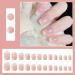 French Pink Fake Nails - 24 Short False Acrylic Nail Tips with Gradient Design for Women/Girls - Buy Online on GoSupps.com