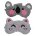 2 pi ces Masque de Nuit Peluche Animaux Mignons de Masques Occultants pour Sommeil R parateur pour Voyager et Reposer