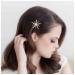 Yheakne Boho Crystal Star Hair Clip Pin Rhinestone Pearl Hair Clip Barrette Vintage Hair Clip Pins Gold Rhinestone Hair Clips Decorative Bobby Pin Shiny Wedding Hair Accessories for Women and Girls