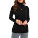 YepClick Womens Long Sleeve Turtleneck T-Shirts Casual Lightweight Slim Fit Cozy Base Layer Top Black Medium