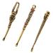 SUPERFINDINGS 3Pcs Brass Ear Pick Ear Cleaning Spoon Monkey Dragon Gemstones Earwax Removal Tool Keychain Ear Cleaner for Men Women