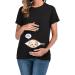 Maternity Funny Shirt Short Sleeve Pregnancy Tee Top Black M | Side Ruched for Comfort | Shop Now - Buy Online on GoSupps.com