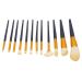 ZJchao Makeup Brush Set Beginner Eyeshadow Powder Blush Concealer Orange PU Case 12 Pcs