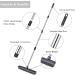 Pet Hair Remover Rubber Broom with Squeegee | 59 Adjustable Long Handle Push Broom for Pet Hair, Carpet, and Floor Cleaning | Includes Pet Comb | Black - Buy Online on GoSupps.com