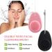 2 in 1 Bamboo Charcoal Facial Cleansing Brush Set for Exfoliation and Acne Skincare - Buy Online on GoSupps.com