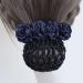 Women's Hair Bun Cover Net Snood Hairnet Bow Barrette French Hair Clip - Fine Mesh Navy Blue Hair Accessory - Buy Online on GoSupps.com