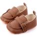 MASOCIO Baby Boys Moccasin Shoes | Soft Sole Anti-Slip Casual Flats | 12-18 Months Brown - Buy Online on GoSupps.com