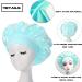 Silk Hair Bonnet for Sleeping - Wide Band Satin Night Cap for Women and Girls - Elastic Hat for Black and Curly Hair - Light Blue (1pcs) - Buy Online on GoSupps.com