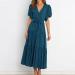 asntrgd Women's 2023 Summer Dress - V Neck Ruffle Wrap Maxi Sundress in Green XL - Buy Online on GoSupps.com