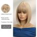 OUFEI mixed Blonde Bob Wig With Bangs Short Straight Wig For Women Synthetic Hair Wigs for Daily Party Cosplay Wear Mixed Blonde(9059-4) - Buy Online on GoSupps.com