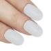 Bling Art Oval False Nails Gel Glossy Glitter French Manicure Fake Medium Tips with Glue (Pearl White Gel)
