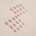 Buy MISUD Almond Press on Nails - Medium Stiletto Glossy Chrome Acrylic Bling French Tip - 24 pcs Nude Pink | International Shipping Available - Buy Online on GoSupps.com