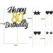 Alegre 80th Birthday Decoration Kit - 9 Pieces Black Gold Cake Topper & Attachments for Men & Women - Buy Online on GoSupps.com